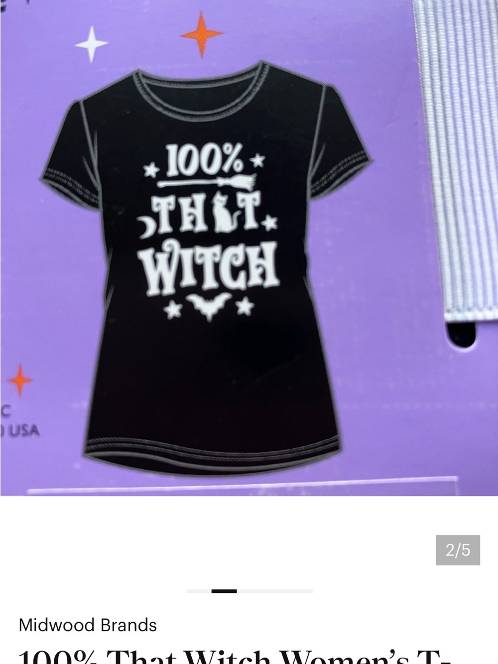 100% That Witch Women's T-Shirt - Black Halloween Large NWT